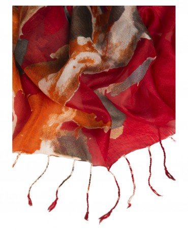 Палантин Женский S23-FLEUR.MODERNE/ORANGE